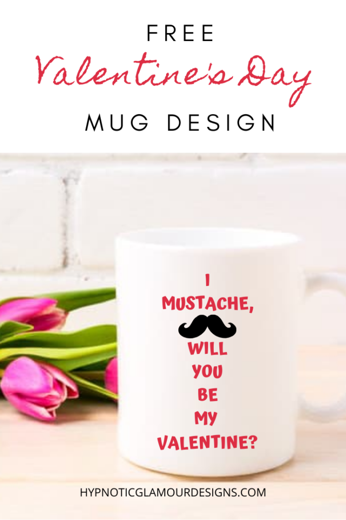 valentine's day mustache design mug