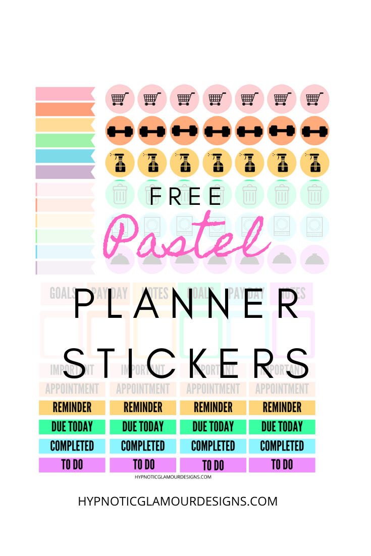 free pastel planner stickers hypnotic glamour designs