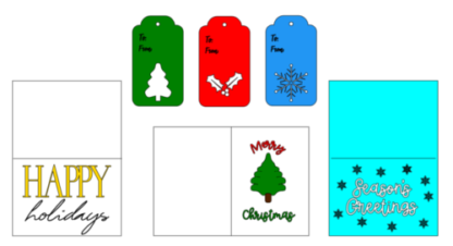 Christmas Card and Gift Tag SVG Bundle