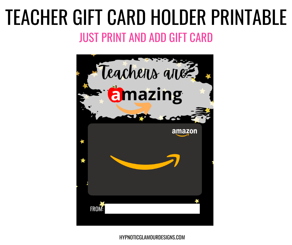 Teacher Gift Card Holder Printable - Hypnotic Glamour Designs