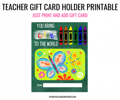 teacher gift card holder printable